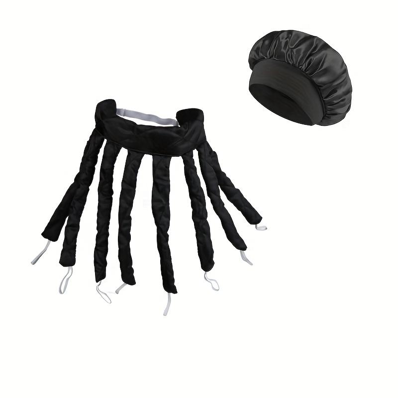 Set de 2 Piezas Diadema Rizador de Pulpo Gorro de Noche Adecuado para Cabello Largo Satén Rizador No Térmico Correa Ajustable Herramientas de Peinado