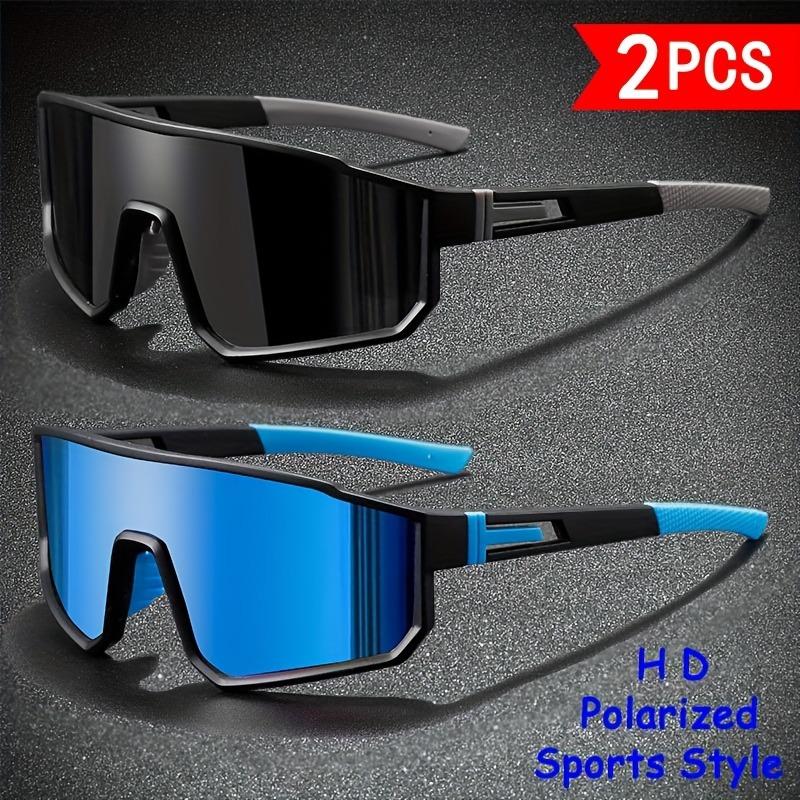 2 PCS Large Frame Cycling Goggles Men's Running Sports Windproof Sunglasses