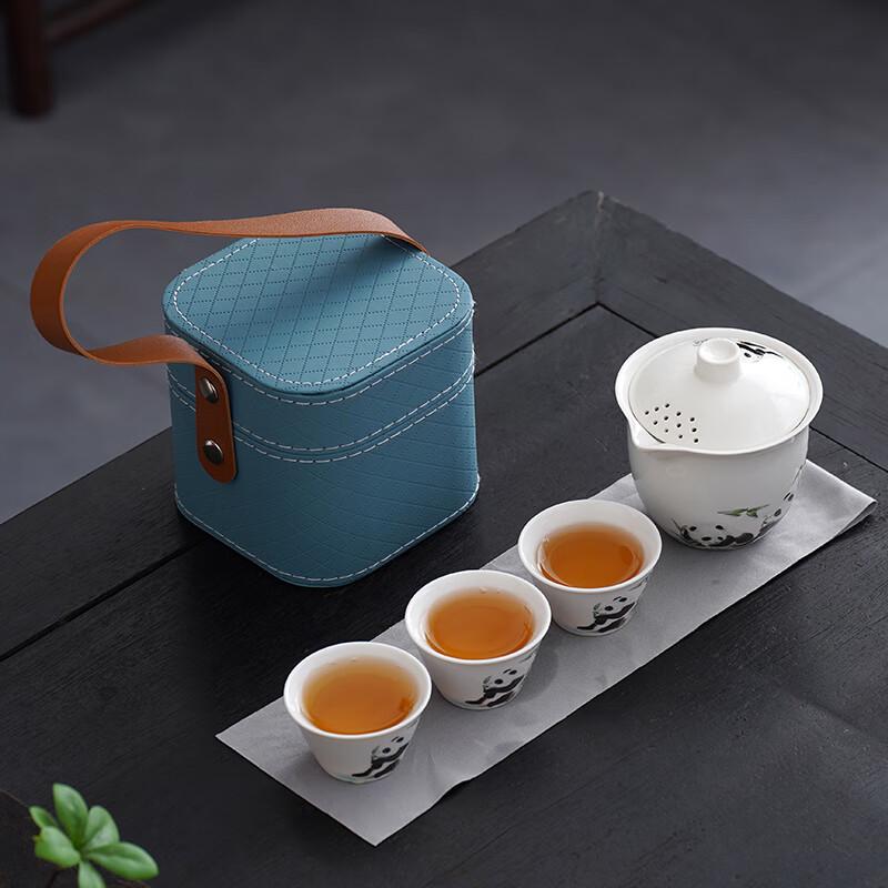 Panda Portable Ceramic Travel Tea Set