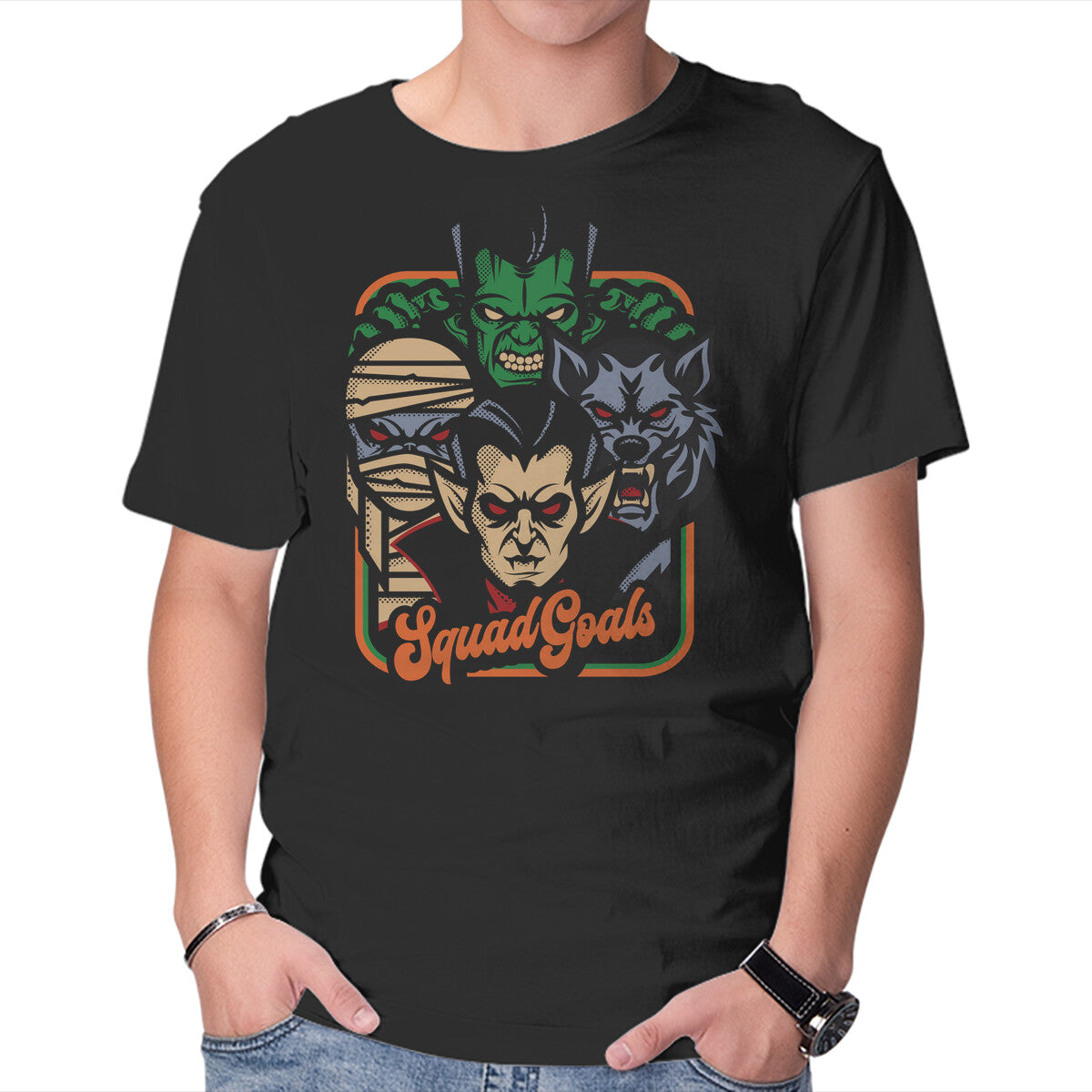Unisex Crew Neck T-Shirt Squad Goals Graphic Short Sleeve Casual Tee S