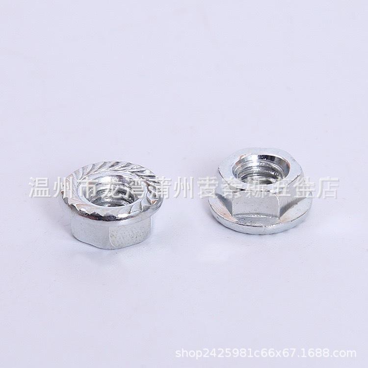 Zinc-Plated Hex Flange Nut with Knurled Teeth and Washer, Sizes M3-M16