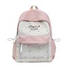 Schoolbag large capacity backpack female contrasting color small fresh schoolbag high school college student campus ins wind transparent simple 