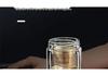 Titanium Lid Double-Layer Glass Tea & Water Separation Mug with One-Button Open - Portable Business Cup for Men