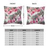 Rainbow Fuchsia Floral Grey Square Pillowcase Polyester Linen Velvet Creative Zip Decorative Throw Pillow Case Sofa Seater Cover