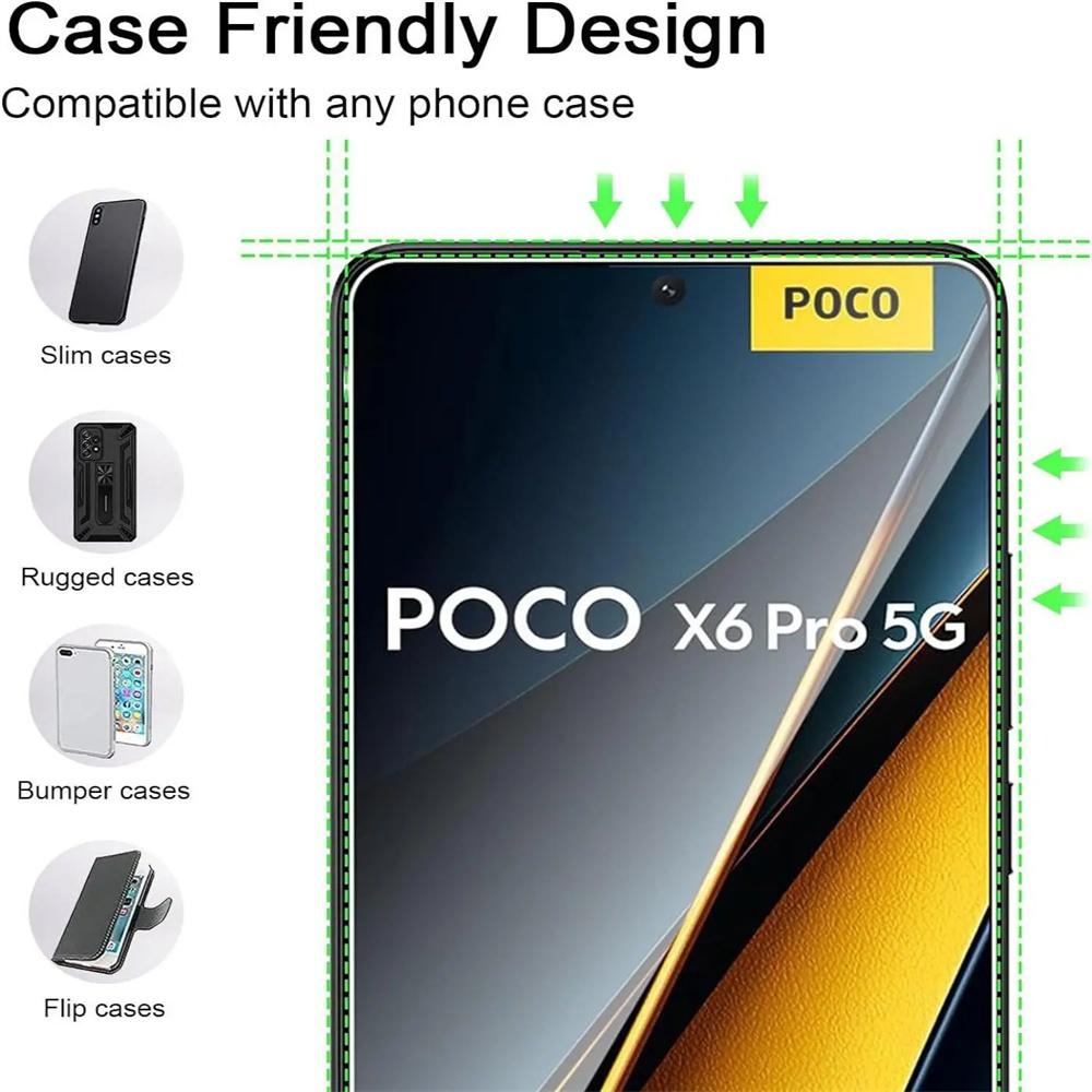 4PCS Tempered Glass For POCO X8 X6 X7 X5 X4 X3 F9 F7 F6 F5 Pro Screen Protectors For POCO M8 M7 M6 M5 M3 Pro 5G Protective Glass2