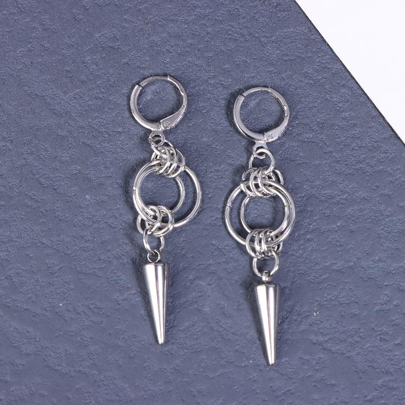 Punk Metal Piercing Curved Spike Earrings For Women Goth Grunge Aesthetic Rivet Earrings Jewelry Gift