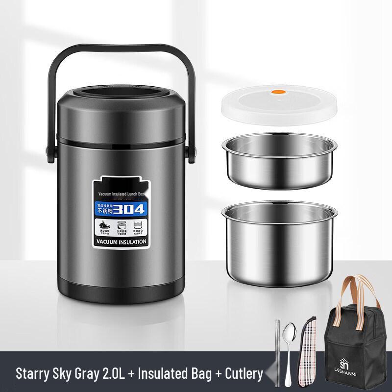 304 Stainless Steel Insulated Lunch Box - 3-Layer