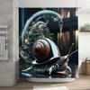 Steampunk Mechanical Snail Shower Curtain Bathroom Decor Waterproof Fabric 3D Printed Artistic Modern Home Decoration for Kids B