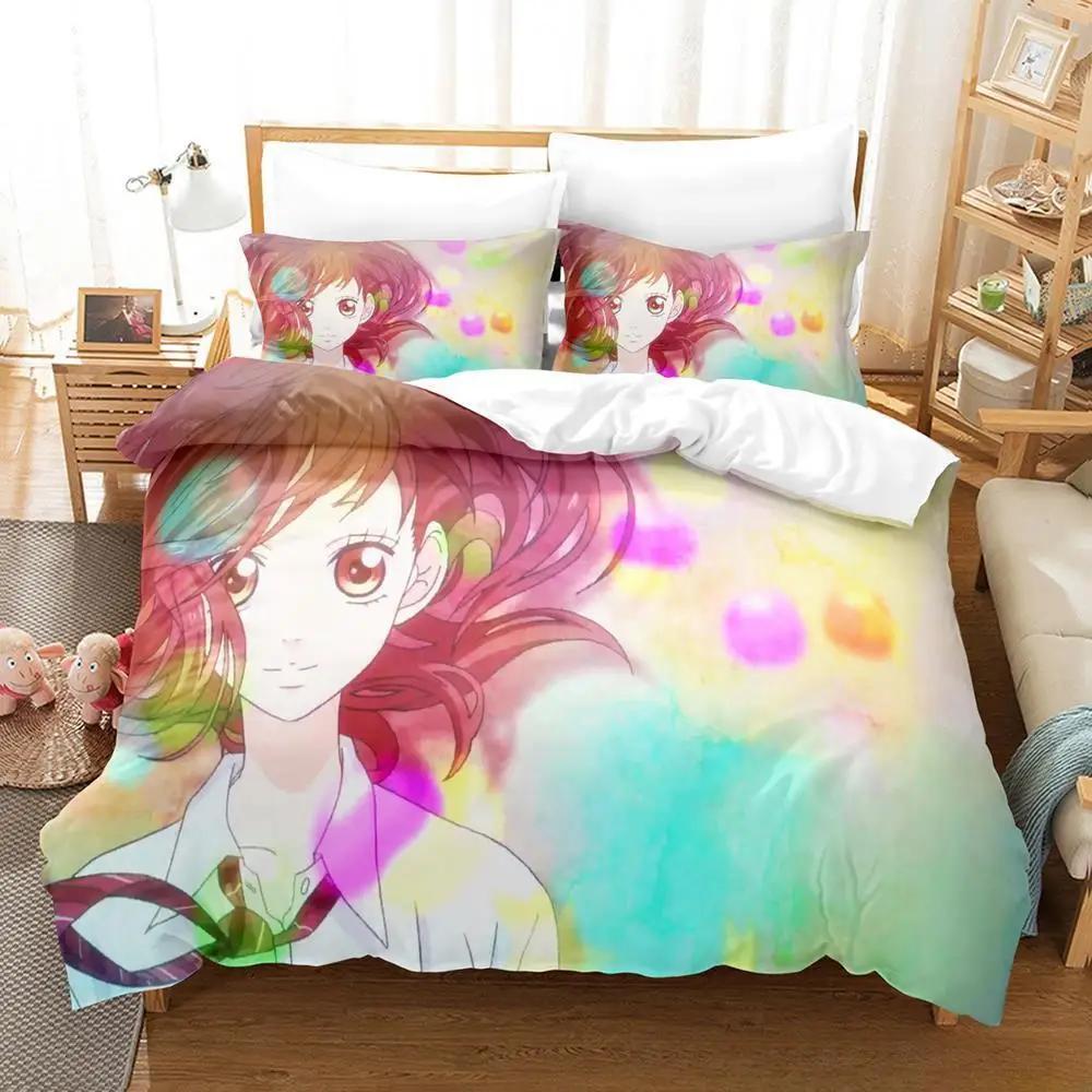 3D Print Anime Ao Haru Ride Bedding Set Single Twin Full Queen King Size Bed Set Adult Kid Bedroom Duvetcover Sets Home Textiles