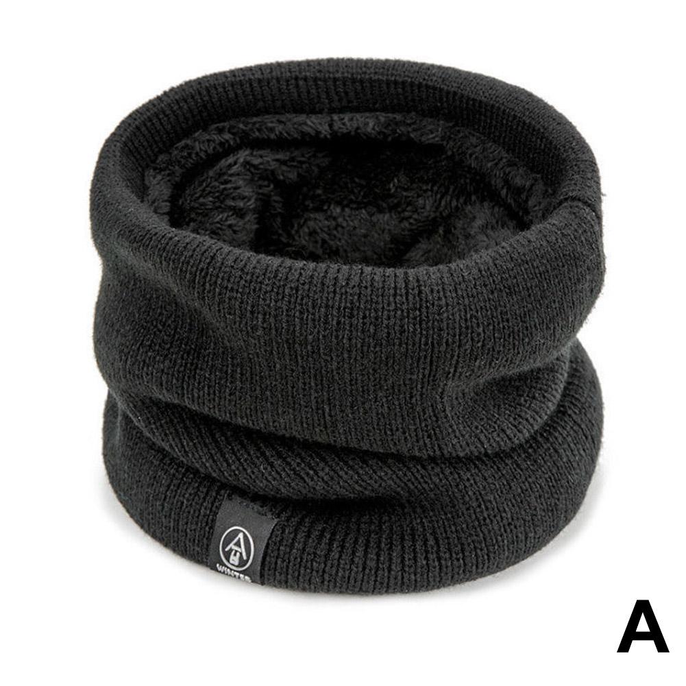 

Мужской однотонный шарф для осени и зимы, для велоспорта, простой ветрозащитный, толстый, универсальный, шерстяной свитер K3F8 Black-One size