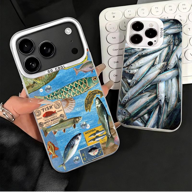 Discounted Salted Fish Shockproof Phone Case for iPhone 17 Air 16 16E 15 Pro Max 14 Plus 13 Mini 12 Back Cover Anti Fall Fundas