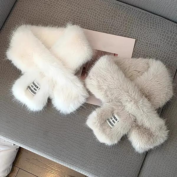 WTEMPO Einfarbige, warme Plüschschals für den Winter, verdickte, winddichte, kältebeständige, vielseitige Freizeitschals für Damen