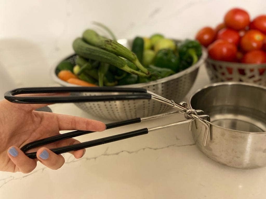TreegoArt Multipurpose Stainless Steel Wire Tong Pakkad Kitchen Utensils Holder For Kitchen Use Wire Tong with Fine Plastic Grip - Pack Of 1