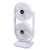 Dual Head Desk Fan USB Rechargeable 3 Speed Portable Electric Floor Fan for Home Office Dorm Travel White