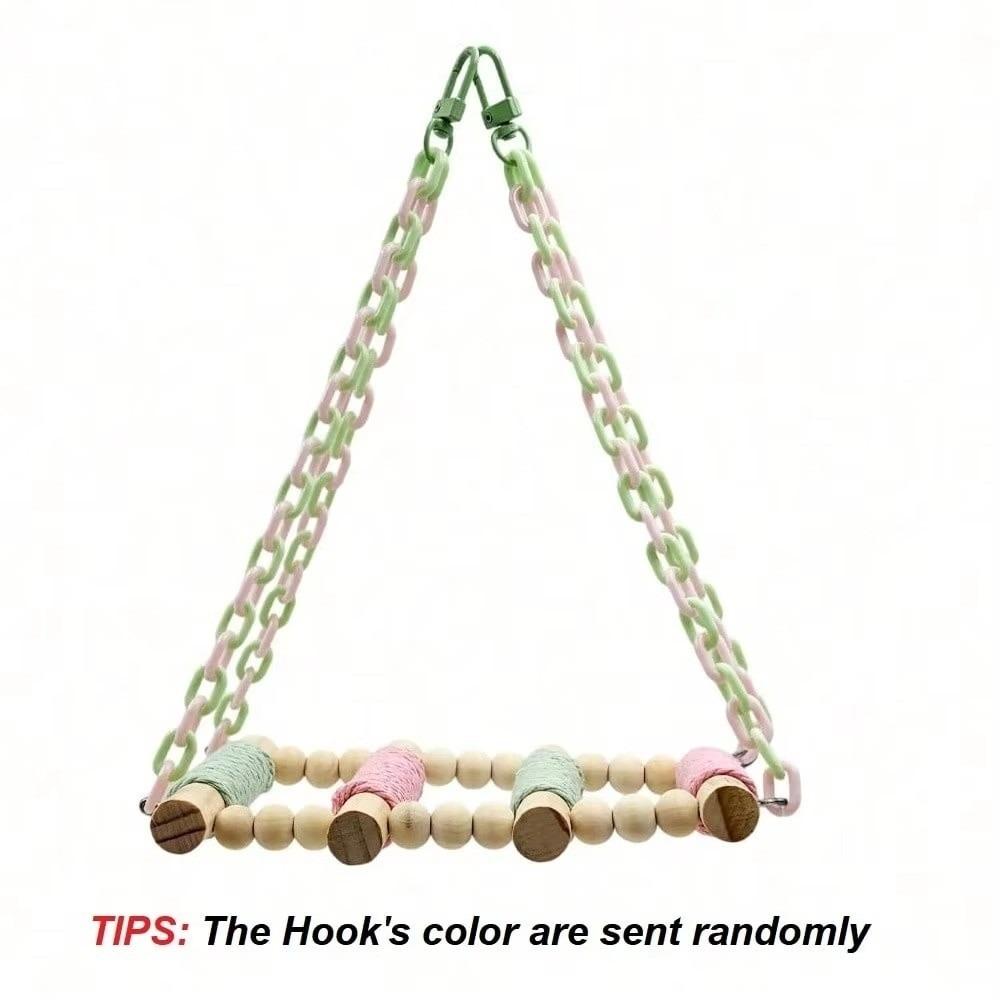 Cotton Rope Parrot Rope Ladder Wooden Construction Bird Cage Ladder for Cockatiels