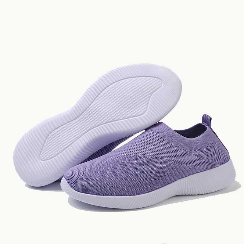 Ultra-Light Flyknit Slip-On Dance Shoes for Middle-aged & Elderly Women - Comfortable Plus Size Option