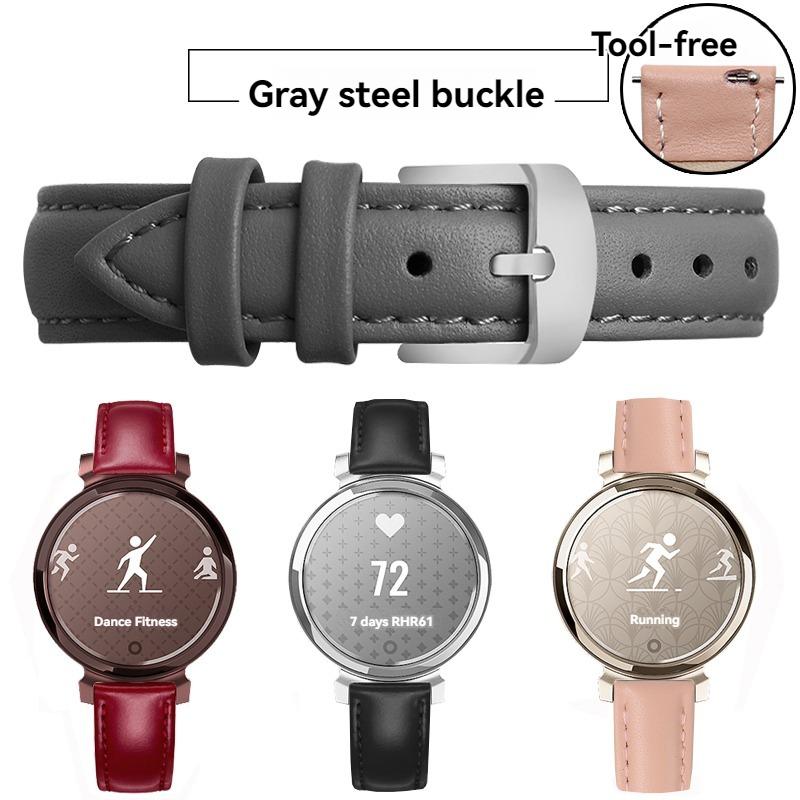

For Garmin New Watch Lily2 Cowhide Watch Bands Lily 2 Female SmartWatch Replacement Women s Calfskin Bracelet 14mm White Pink 14mm-width