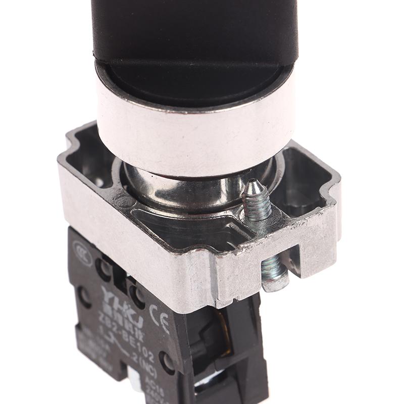1 Pièce 22Mm Bouton Poussoir Commutateur Rotatif Xb2-Bd25 Bd53 1No1Nc 2No 2/3 Positions Auto-Verrouillage Auto-Réinitialisation Commutateur à Bouton Sélecteur