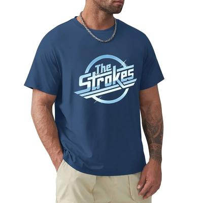 Men Cotton T Shirt Summer Tops The Strokes T Shirt Men Indie Rock Band T-shirt Bigger  Homme Black T-shirt Drop Shipping#Color