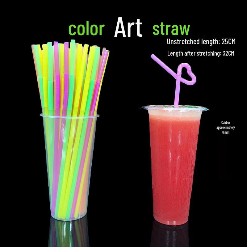 ZISIZ Individually Wrapped Kids  Drinking Straws
