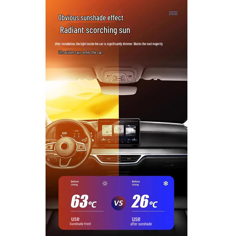 Car Summer Sunshade: Front Windshield Heat Insulation and Explosion-Proof Sun Cover