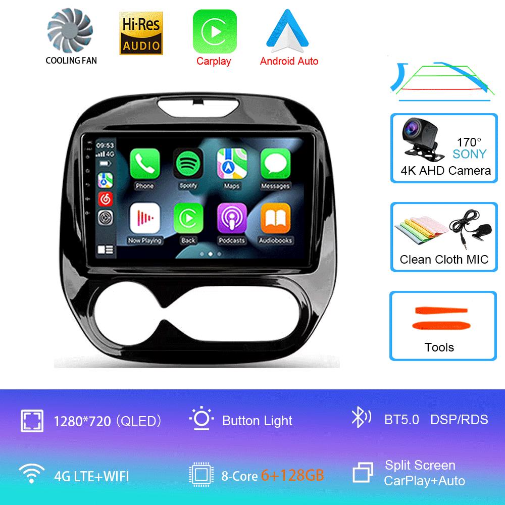 Car Radio Android 14 Carplay For Renault Kaptur Captur 2016 - 2019 Navigation GPS Multimedia Player WiFi+4G Stereo Video Auto BT