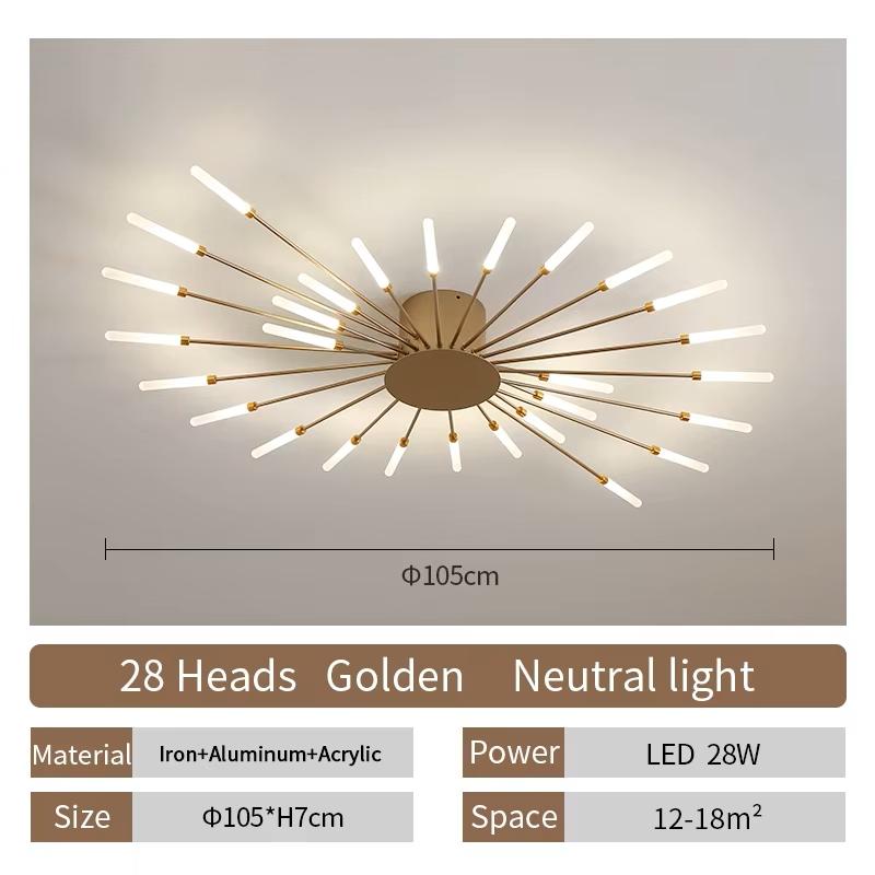 Modern Creative Fireworks LED Ceiling Lamp Nordic Living Room Lights Lustre Home Indoor Bedroom Dining Room Ceiling Chandeliers