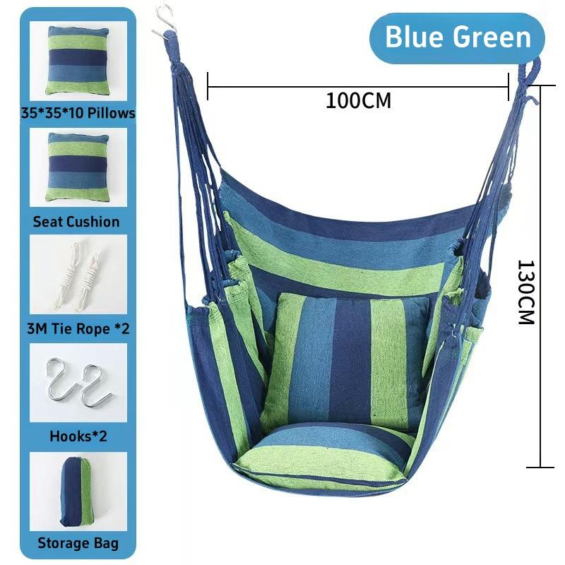 Outdoor Garden Swings Half-wrapped Canvas Hammock Chair Indoor Stress Reduction Hanging Chair Leisure Garden Chair