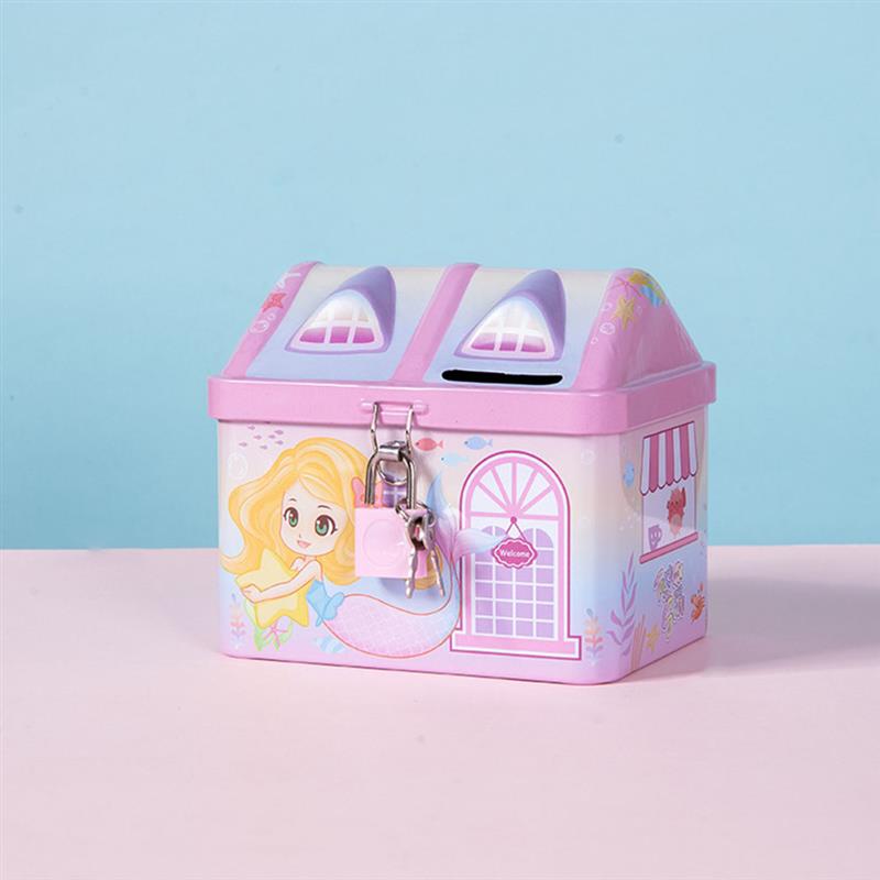 

Mermaid Piggy Bank Money Jar Children Saving Pot Kids For Girls Toys Toddlers Metal Piggy Bank Saving Pot Coin Container Gift рожевий