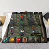 Runescape Max Skill Flannel Blanket Single Sided Print Soft Flannel Blanket Bedroom Living Room Couch Decor Nostalgic Gamer Gift