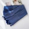 Fashion Tassel Viscose Scarf Plain Geometric Patchwork Beach Hijab Shawls And Wraps Female Foulard Echarpe Muslim Snood 180*90Cm
