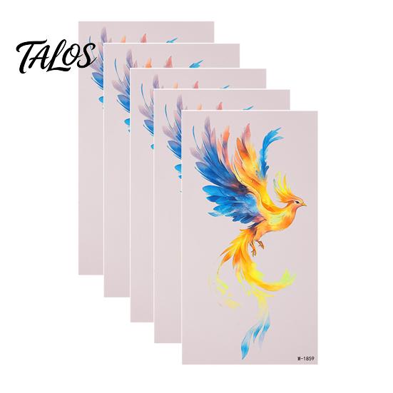 Talos 5 Sheets Butterfly Tattoo Stickers, Waterproof Temporary Flower Tattoos, Colorful Face Body Tattoos for Parties Night Club Music Festival