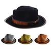 Vintage Fedora Boater Hat Top Hat Victorian Age Wool Short Brim Top Hat Old-fashioned Magician Hat for Ladies