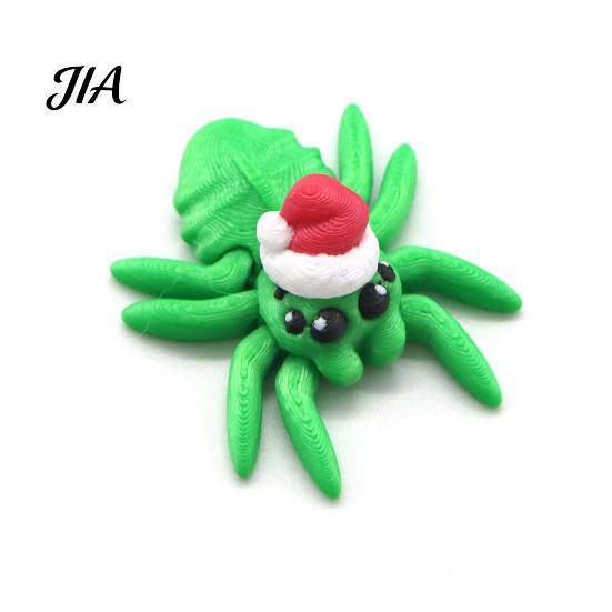 Modern Interior Sculptures 3D Printed Spider Figurine, Articulated Fidget Toy, Movable Joints Small Figurine for Balcony Animal Creative Desktop