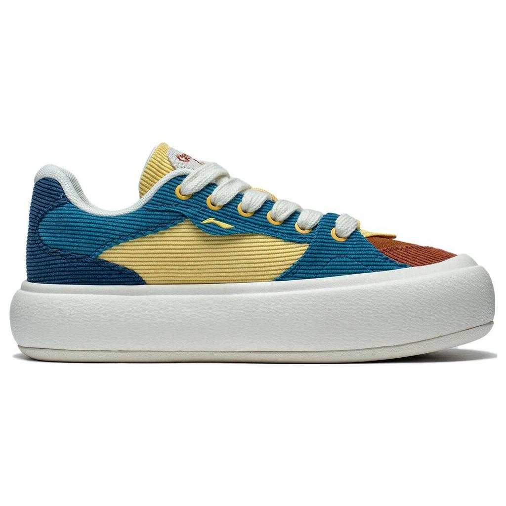 New LiNing Puff Platform Anti Slip Wear Resistant Low Top Casual Shoes Women's Brown Blue AZGT092-1