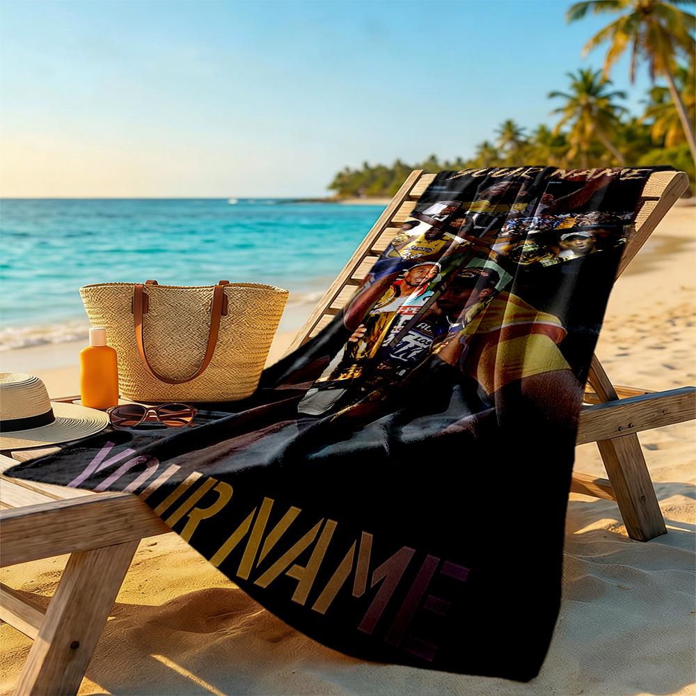 Kobe Personalized Name Beach Towel Quickdry Soft Microfiber For Beach Bathroom Outdoor Swimming Pool Camping Picnic Yoga Diving Vacation Accessories