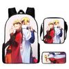 Backpack Naruto Children Set With Pencil Case And Versatile For School Trips Day