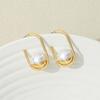 Imitation Pearl Oval Earrings