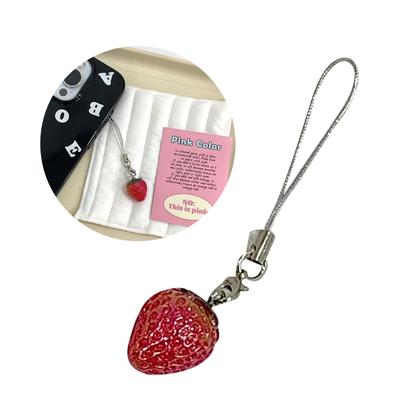 Unique Strawberry Pendant Phone Charm Keychain Cute and Versatile Strawberry Phone Hangings Decorations Bag Accessory