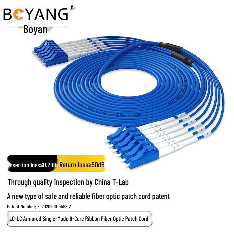 BOYANG Telecom Grade Armored LC-LC Single Mode Fiber Optic Patch Cable