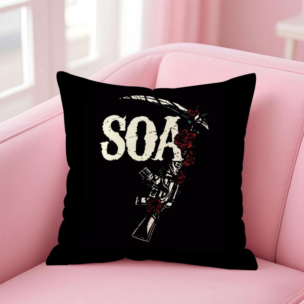 

Movie S-Sons of AnarchyS Cushion Cover Comfortable Reversible Pillow Cover Ideal for Car Sofa Bedroom & Beyond 12x12Inch