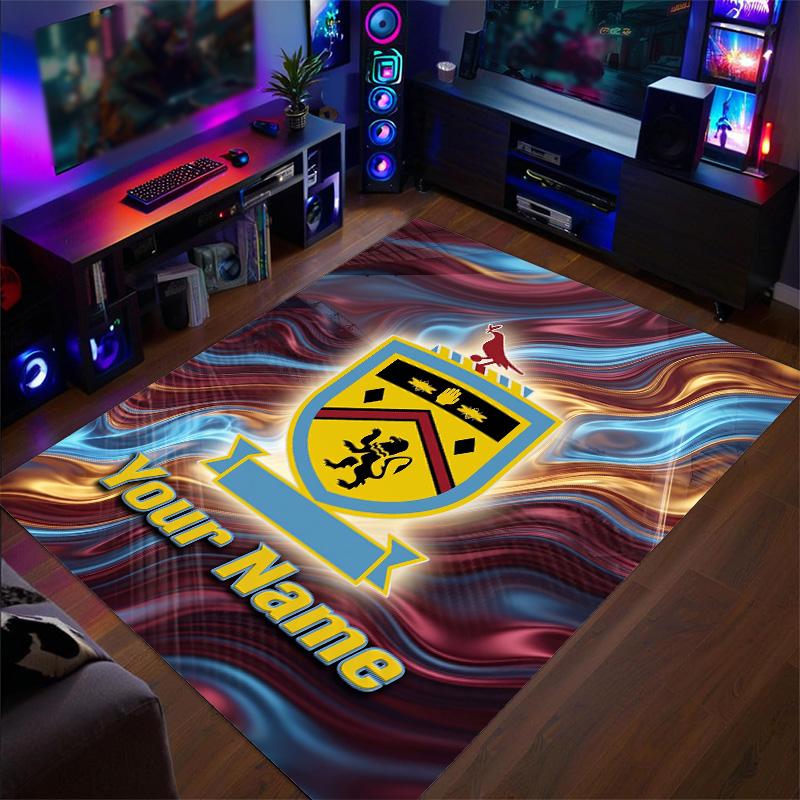 Crystal Velvet Rug Burnley Football Print Custom Name Text Floor Mat Home Decor