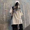 Dark Trendy Oversized Men's Hip-Hop Hooded Short-Sleeve Korean Style T-Shirt