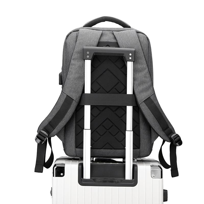 Business computer bag backpack, multi-function USB interface schoolbag, men's large-capacity multi-layer backpack