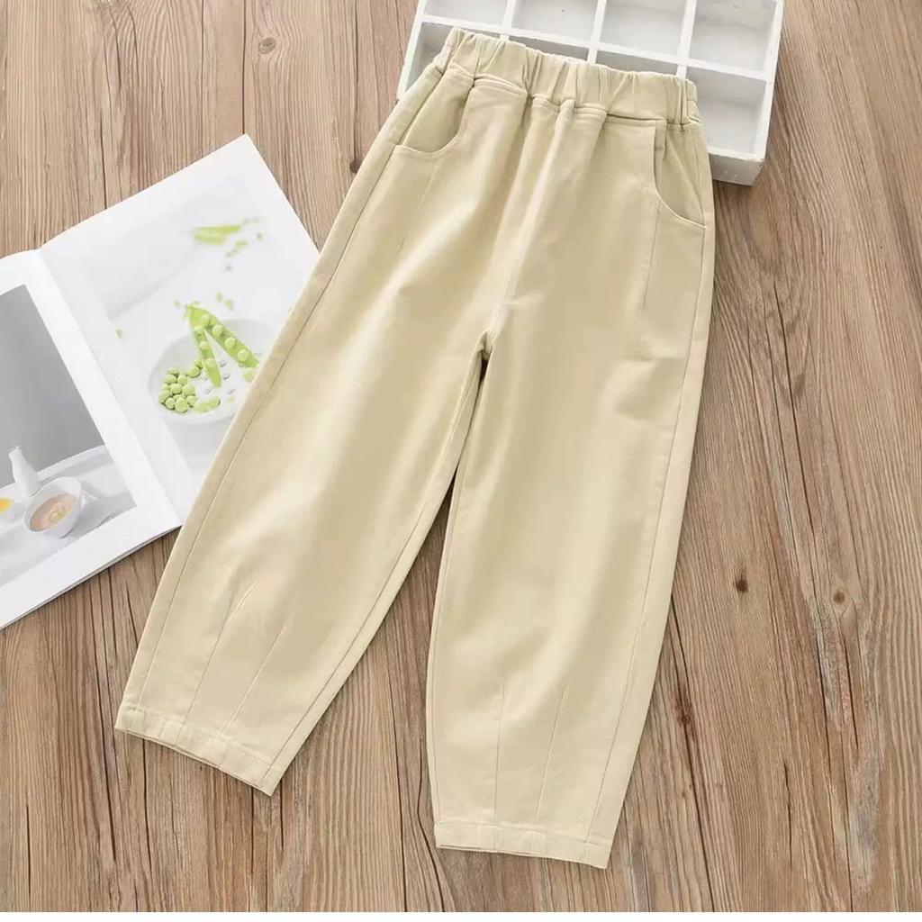New Style of Children's Clothing for Girls Pure Cotton Casual Pants for Babies Children's Clothing for Middle and Large Age Carrot Pants