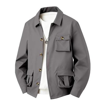 2025 Autumn and Winter New Style Simple Solid Color Pocket Simple Long-sleeved Casual and Versatile Jacket