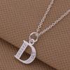 925 Silver Plated Korean Style 'D' Necklace Jewelry