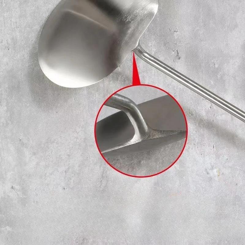 Kochlöffel aus Edelstahl 304, Suppenlöffel in Lebensmittelqualität, Haushaltsgeschirr für Köche, Küchenutensilien mit langem Griff, Pfannengerichte