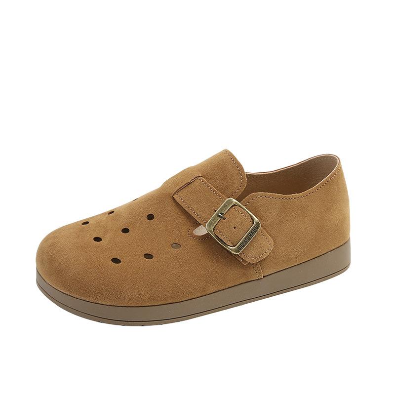 

Весенне-летние новые туфли на плоской подошве женские на плоской подошве полые туфли Boken женские дышащие и удобные одинарные туфли 40 коричневый