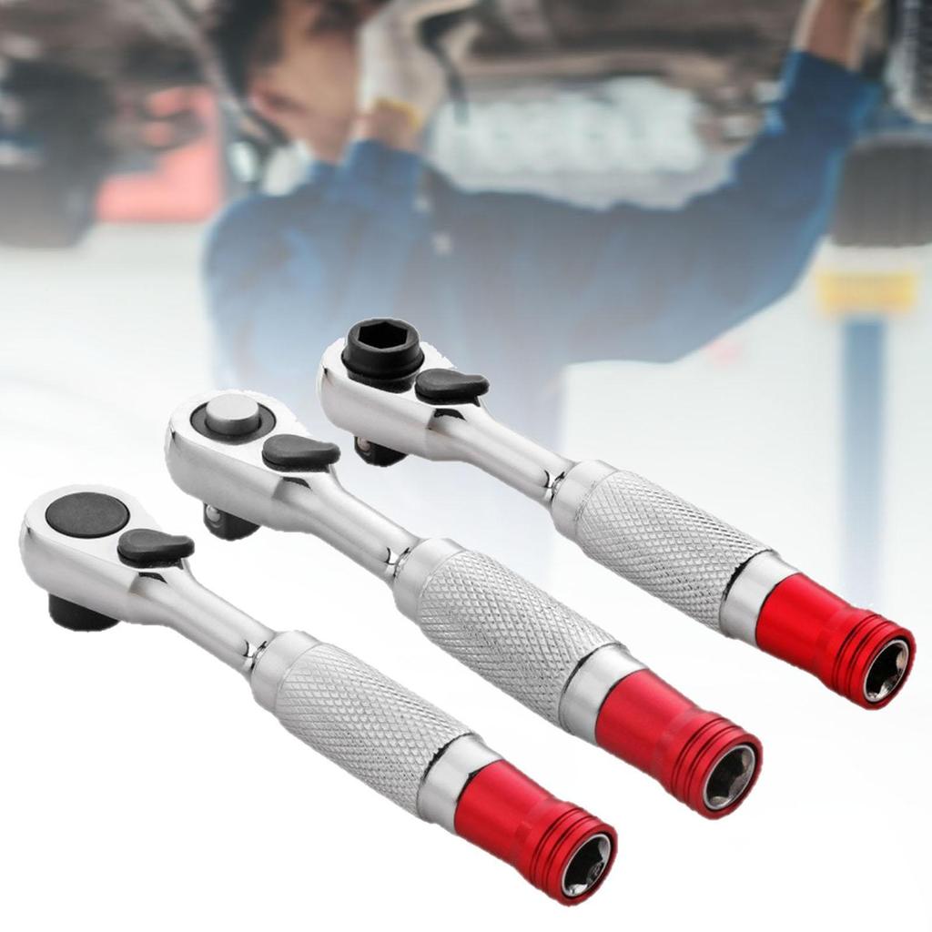 Quick Release Mini Ratchet Wrench 1/4 Inch Hex Socket Portable Hand Tool for Auto Service Center